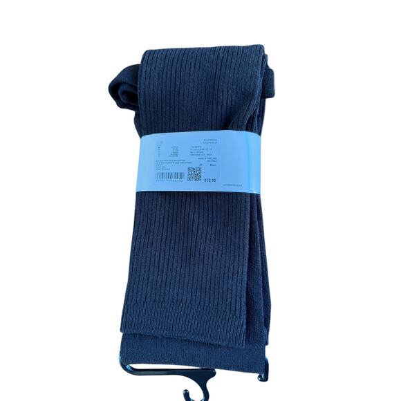 UNIQLO HEATTECH Ribbed Leggings Girls Black Size 13 Winter Thermal Base Layer - Picture 2 of 2